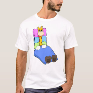 T-shirt Giraffat au coucher avec couverture et Coussin