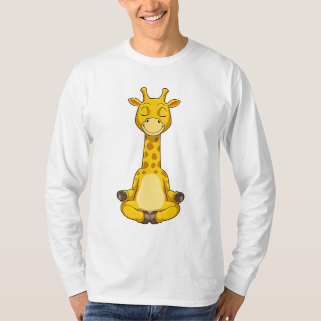 T-shirt Giraffe à la méditation de Yoga (Devant)