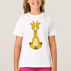 T-shirt Giraffe à la méditation de Yoga
