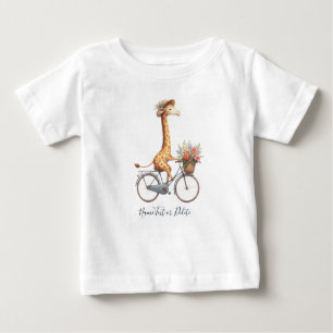 T-shirt Giraffe à vélo