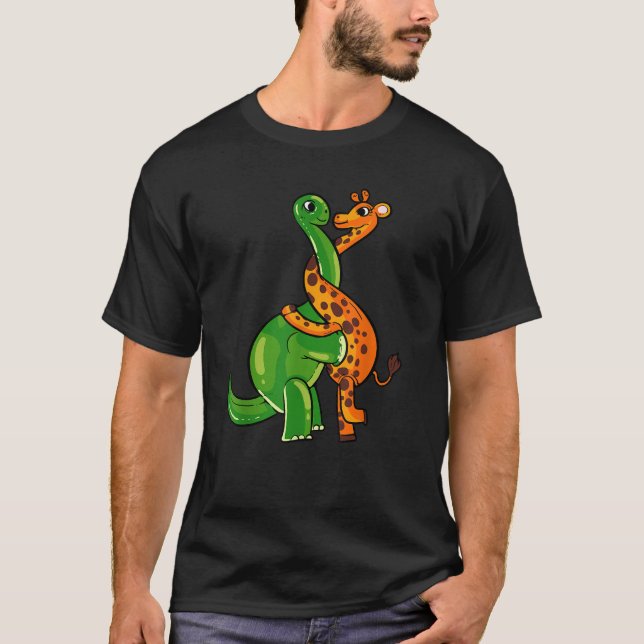 T-shirt Giraffe Accrocher Dinosaur Cadeau Pour Femmes Homm (Devant)