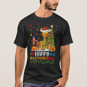 T-shirt Giraffe Animal Heureux Giraffe Hellothanksmas