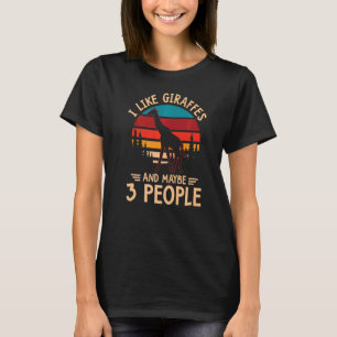 T-shirt Giraffe Animal J'Aime Les Giraffes Et 3 Personnes