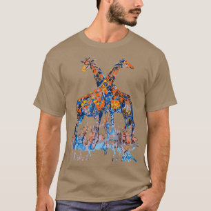 T-shirt Giraffe Aquarelle Love Giraffe
