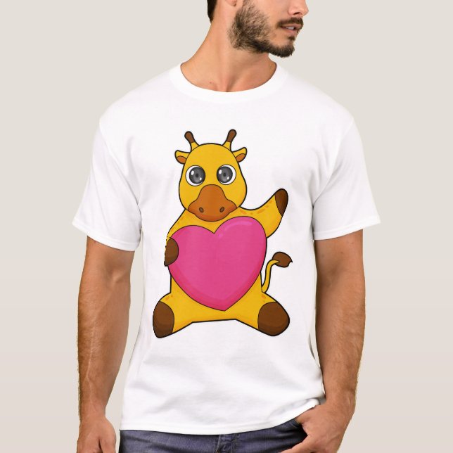 T-shirt Giraffe au coeur (Devant)