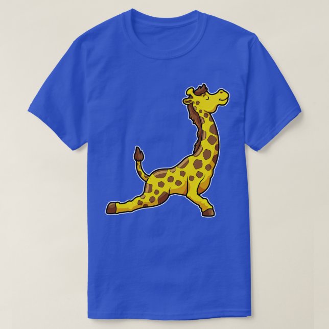 T-shirt Giraffe au Yoga Stretching exercices Jambes Cou (Design devant)