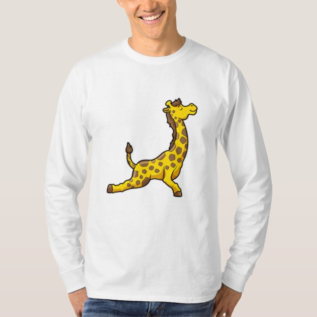 T-shirt Giraffe au Yoga Stretching exercices Leg (Devant)