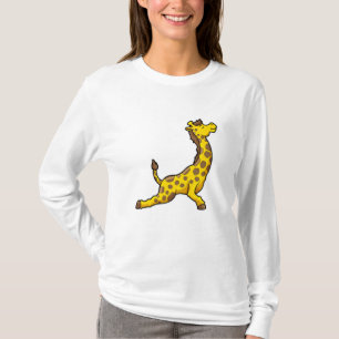 T-shirt Giraffe au Yoga Stretching exercices Leg