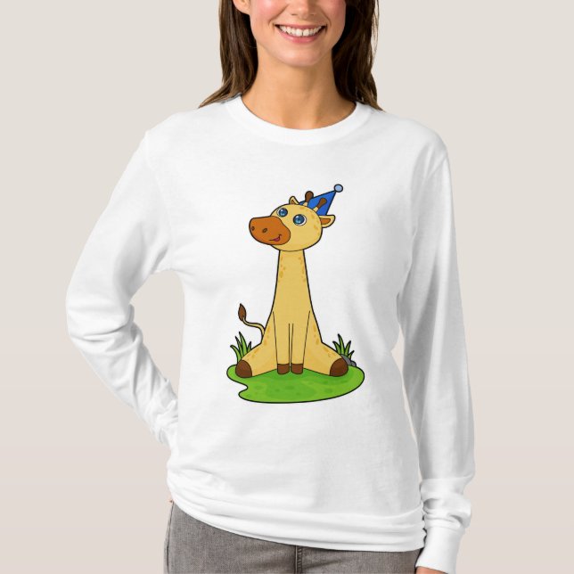 T-shirt Giraffe avec casquette de fête (Devant)