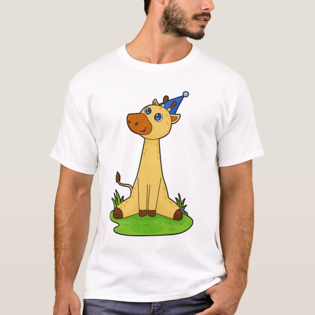 T-shirt Giraffe avec casquette de fête (Devant)