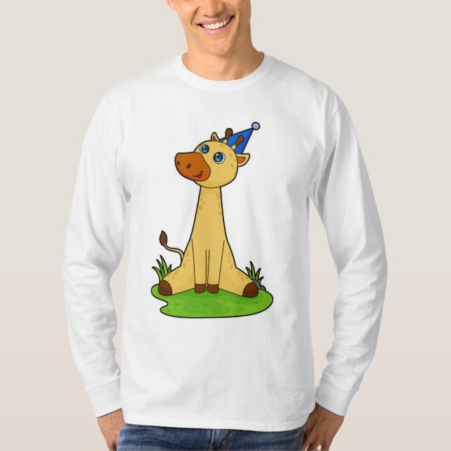 T-shirt Giraffe avec casquette de fête (Devant)