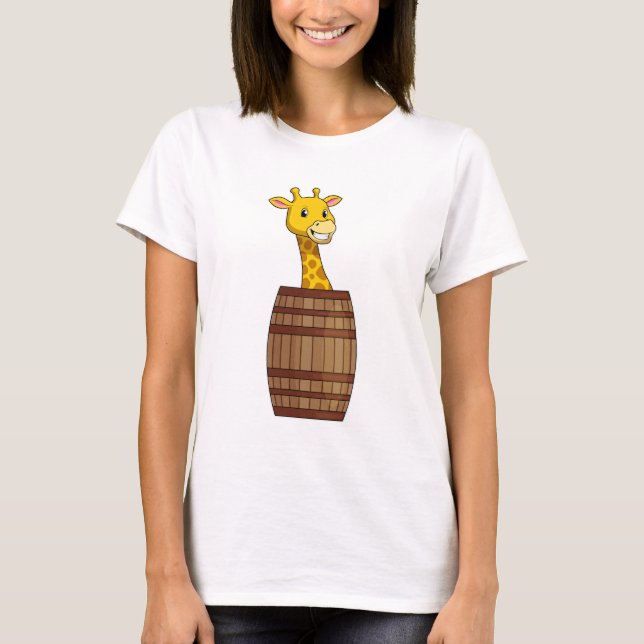 T-shirt Giraffe avec tonneau (Devant)