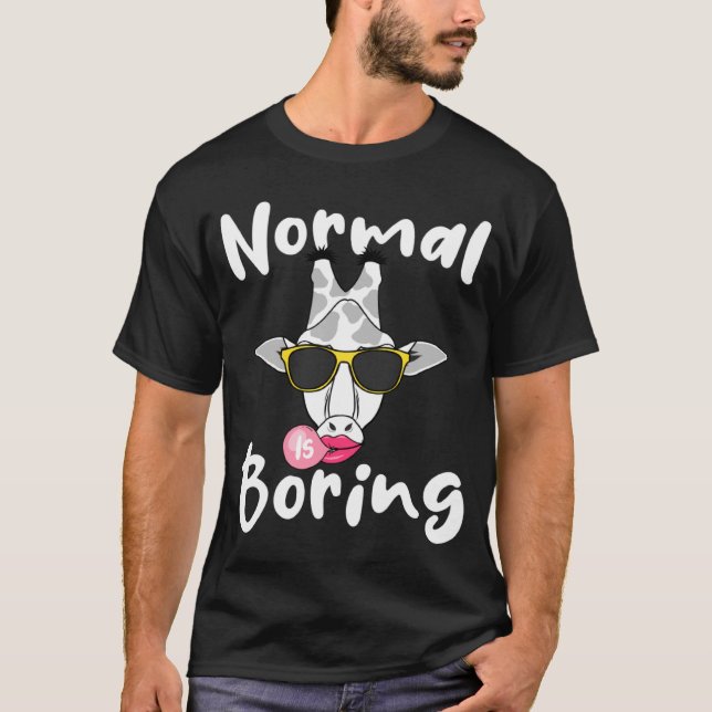 T-shirt Giraffe Bubblegum Glasses Cute Animal  Normal Is B (Devant)