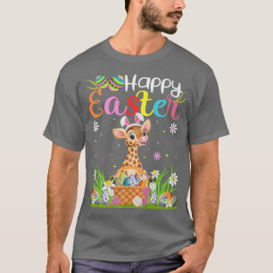 T-shirt Giraffe Bunny Oeuf Chasse Drôle Giraffe Joyeux Est