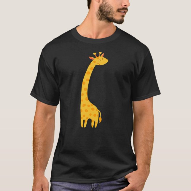T-shirt Giraffe Cartoon Illustration Animal Men Women Boys (Devant)