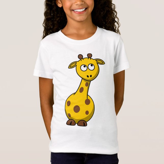 T-Shirt Giraffe Cartoon mignonne (Devant)