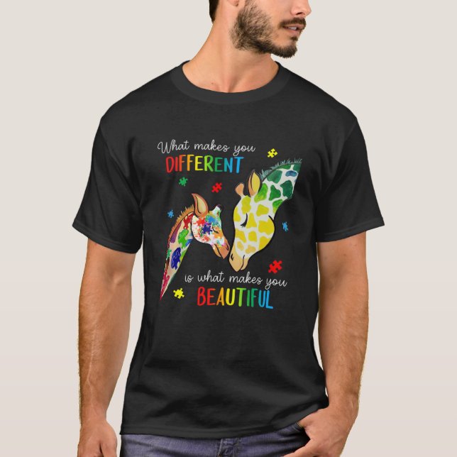 T-shirt Giraffe Ce qui vous rend différentes Sensibilisati (Devant)