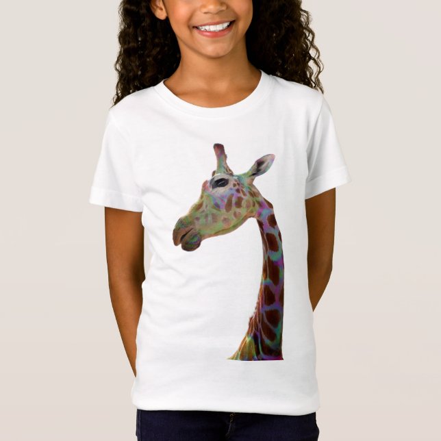 T-shirt Giraffe coloré amusant (Devant)