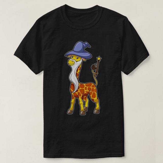 T-shirt Giraffe comme Assistant avec Casquette de baguette (Design devant)