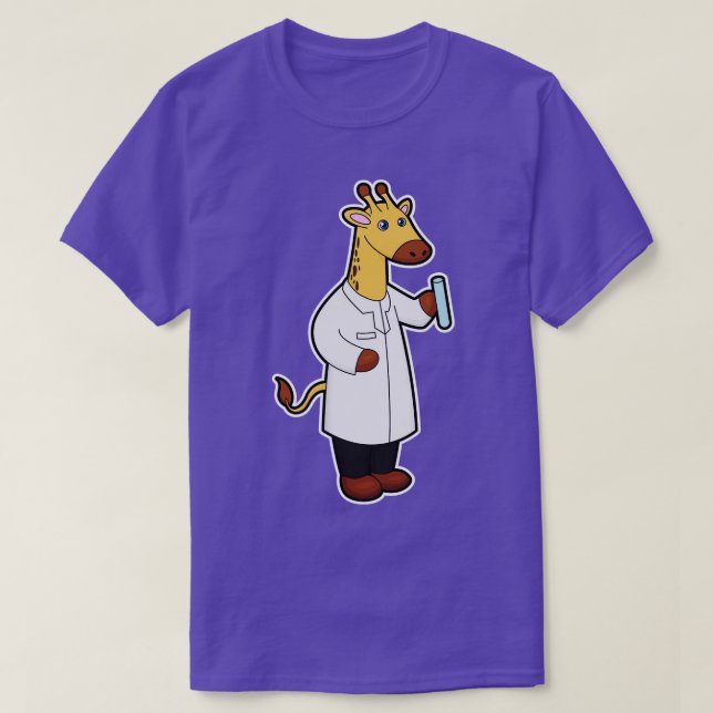 T-shirt Giraffe comme docteur avec tube d'essai (Design devant)