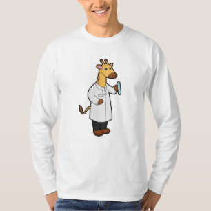T-shirt Giraffe comme docteur avec tube d'essai