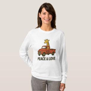 T-shirt Giraffe cool à bord d'un camion de paix