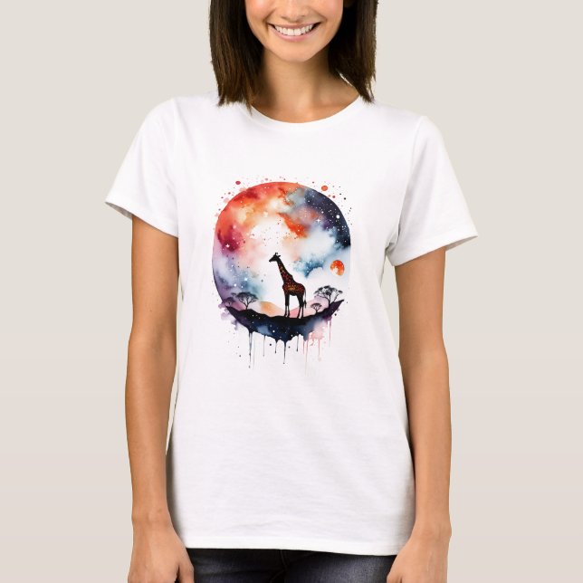 T-shirt Giraffe cosmique Abstraite (Devant)