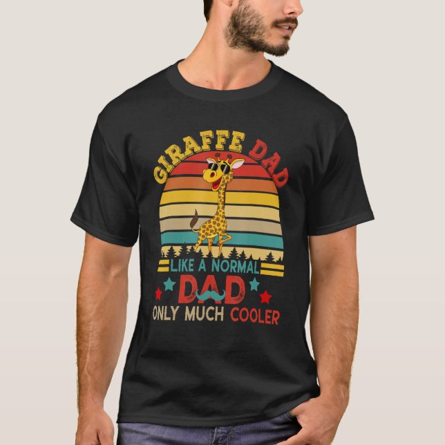 T-shirt Giraffe Dad Definition Much Cooler Cute Giraffe Su (Devant)