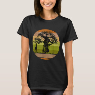 T-shirt Giraffe d'arbre du baobab Giraffe africaine