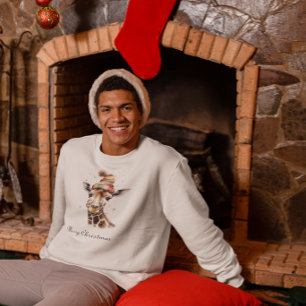 T-shirt Giraffe de Noël, personnalisable