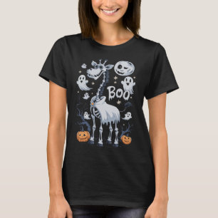 T-shirt Giraffe De Squelette En Fantômes Halloween