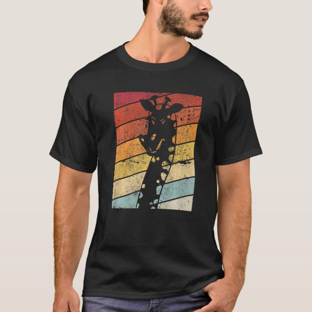 T-shirt Giraffe Design A Retro Style Giraffe Premium (Devant)