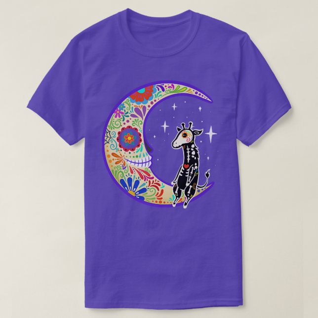 T-shirt Giraffe Dia de Los Muertos Skeleton  (Design devant)