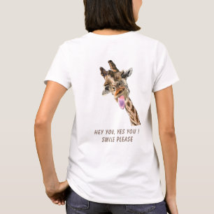 T-shirt Giraffe drôle - Texte personnalisé