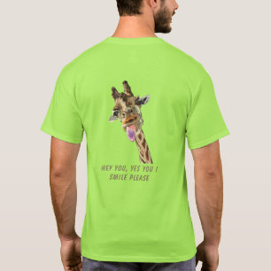 T-shirt Giraffe drôle - Texte personnalisé