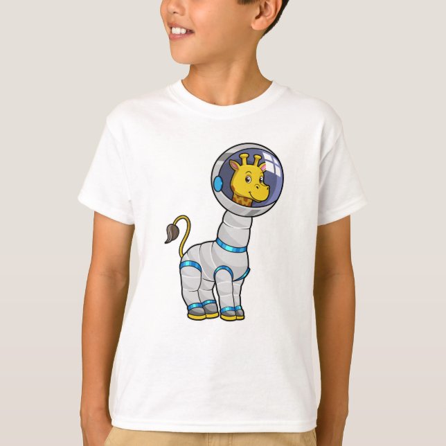 T-shirt Giraffe en astronaute dans la sphère de verre (Devant)