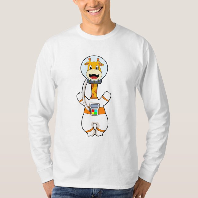 T-shirt Giraffe en astronaute en costume (Devant)