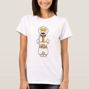 T-shirt Giraffe en astronaute en costume