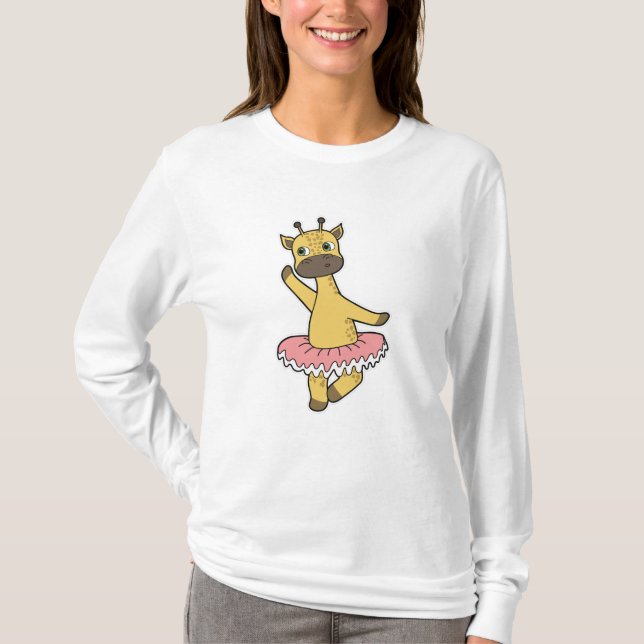 T-shirt Giraffe en Ballerina au Ballet avec jupe (Devant)