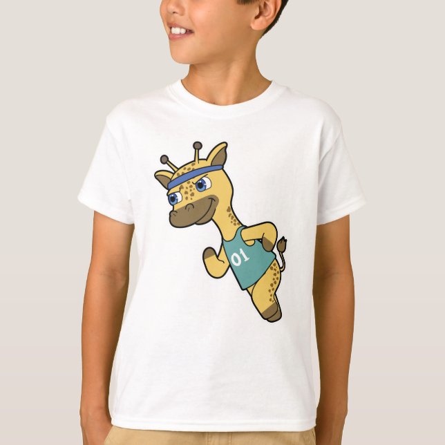 T-shirt Giraffe en Jogger à Running avec Headband (Devant)