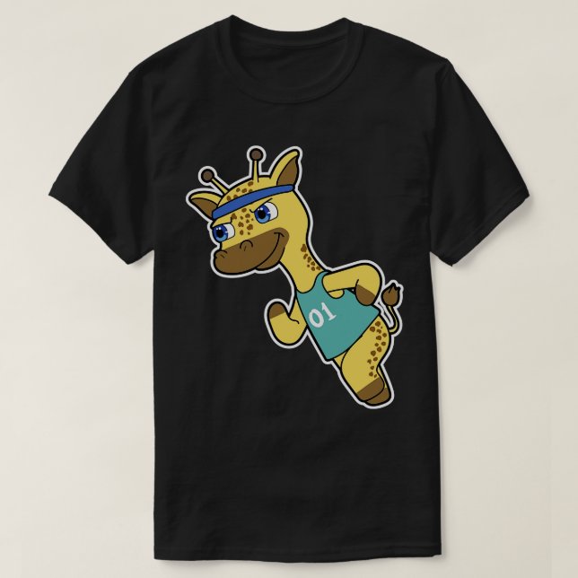 T-shirt Giraffe en Jogger à Running with Head (Design devant)