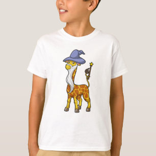 T-shirt Giraffe en magie avec baguette magique et Casquett
