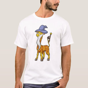 T-shirt Giraffe en magie avec baguette magique et Casquett