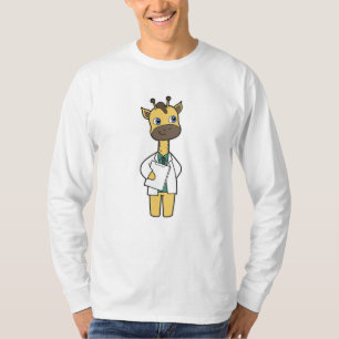 T-shirt Giraffe en tant que docteur avec Bloc-notes