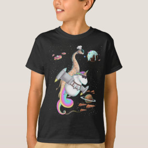 T-shirt Giraffe équitation Unicorn Alimentation Pizza Spac