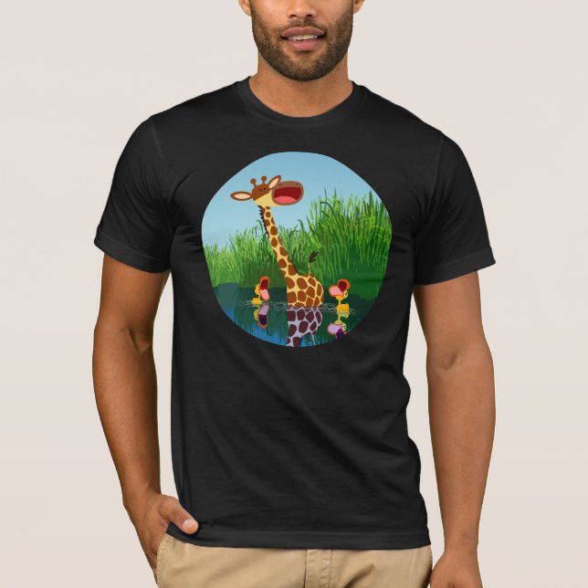 T-shirt Giraffe et colliers de cartons mignons (Devant)