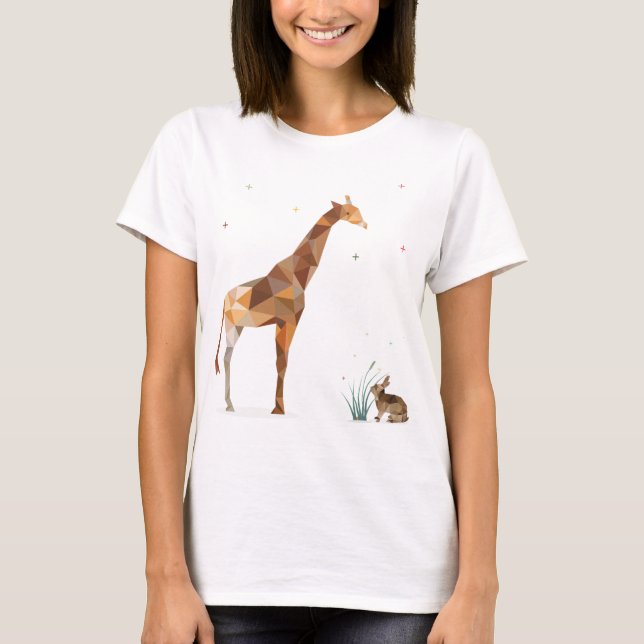 T-shirt Giraffe et lapin (Devant)