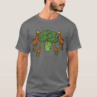T-shirt Giraffe Family Eating Broccoli Tree
