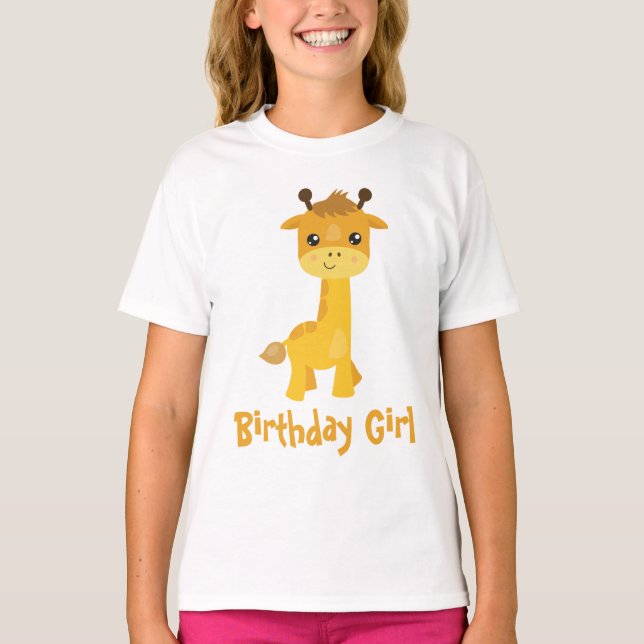 T-shirt Giraffe fille anniversaire (Devant)