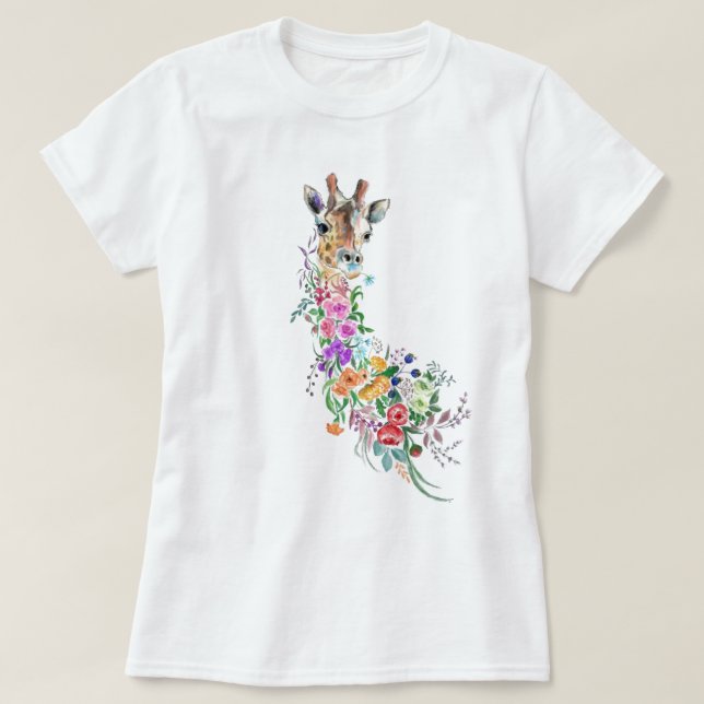 T-shirt Giraffe Fleur (Design devant)